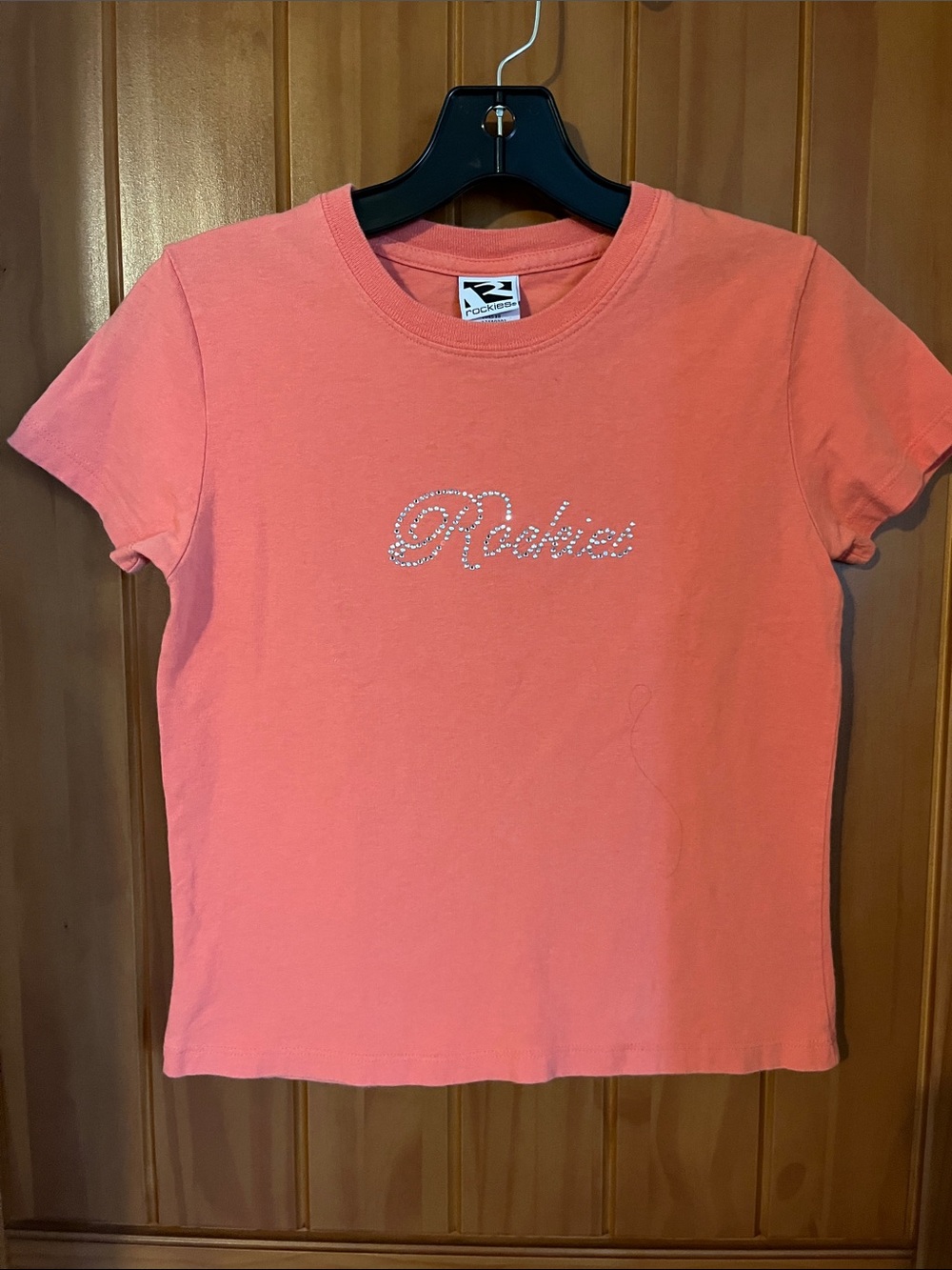 Rockies Coral Rhinestone Logo Short Sleeve Tee